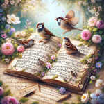 DALL·E-2023-12-01-19.09.23-A-whimsical-and-poetic-image-showing-sparrows-nestled-among-the-pag...png